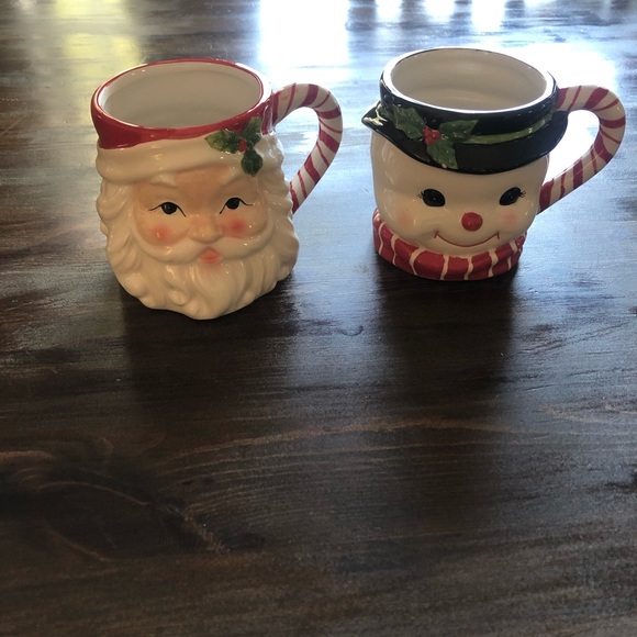 Other - Christmas Mugs Set Santa and Snowman